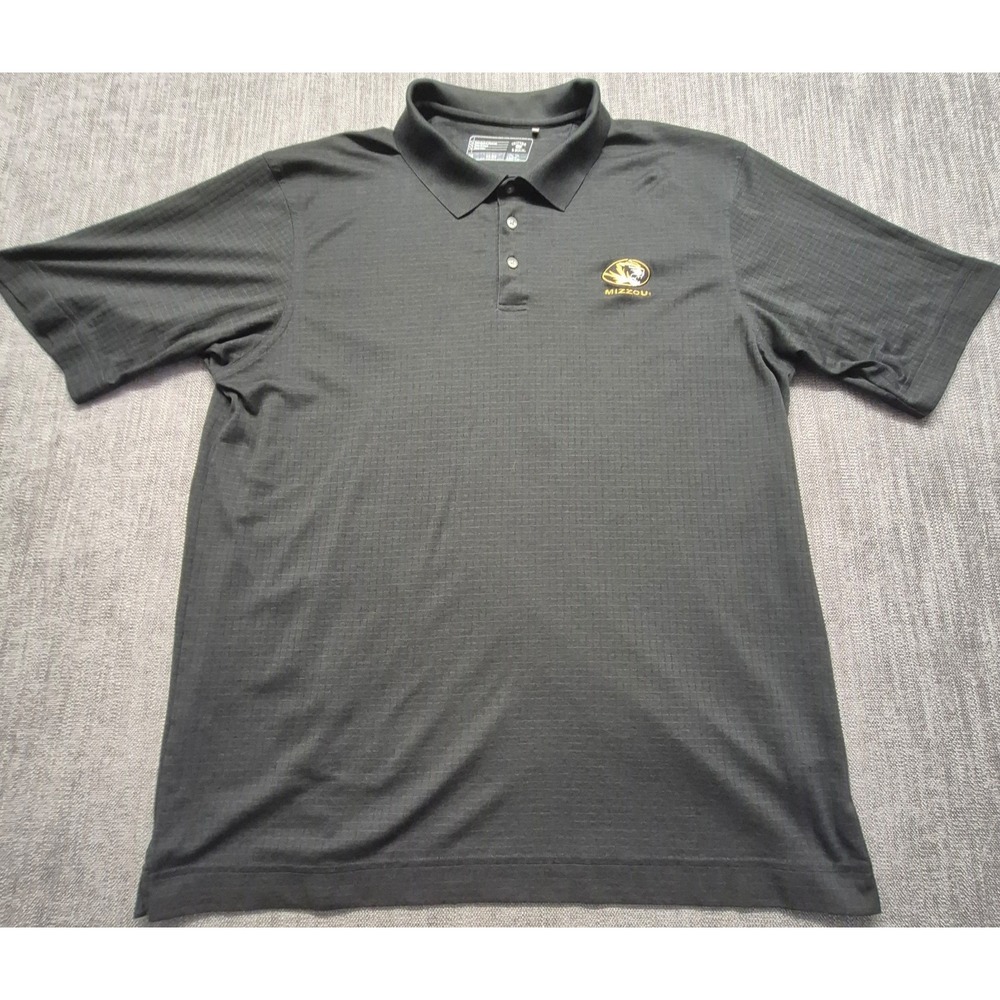 Mizzou Tiger black mini striped polo XXL Cutter & Buck CB Dry Tec Luxe Game Day
